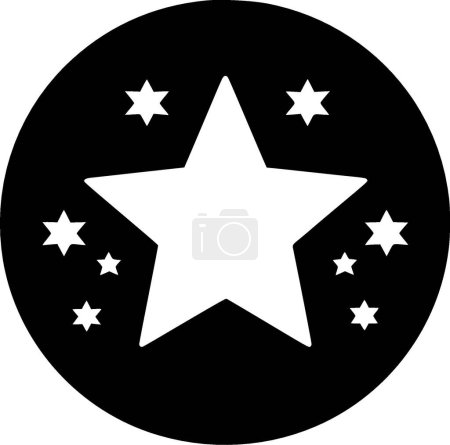 Estrellas - ilustración vectorial en blanco y negro