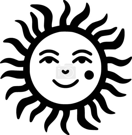 Téléchargez les illustrations : Soleil - logo vectoriel de haute qualité - illustration vectorielle idéale pour t-shirt graphique - en licence libre de droit