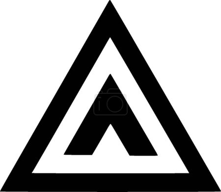 Ilustración de Triángulo - ilustración vectorial en blanco y negro - Imagen libre de derechos