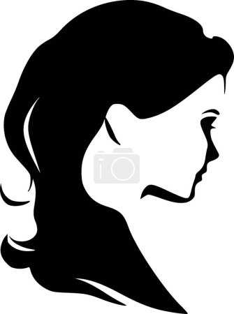 Ilustración de Mujer - logo minimalista y plano - ilustración vectorial - Imagen libre de derechos