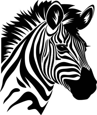 Zebra - minimalist and simple silhouette - vector illustration