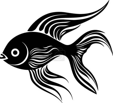 Angelfish - illustration vectorielle en noir et blanc