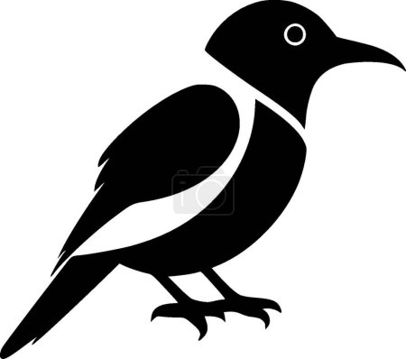 Illustration for Birds - black and white vector illustration - Royalty Free Image