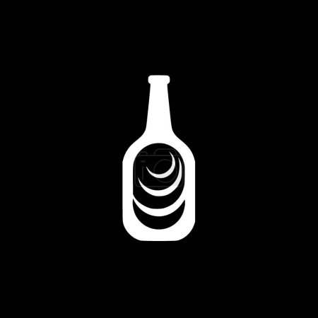 Bottle - minimalist and flat logo - vector illustration