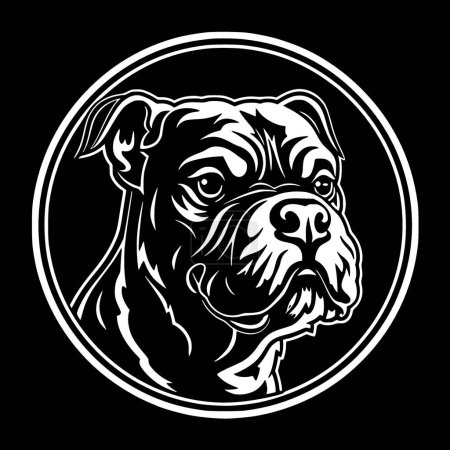 Illustration for Bulldog - black and white vector illustration - Royalty Free Image