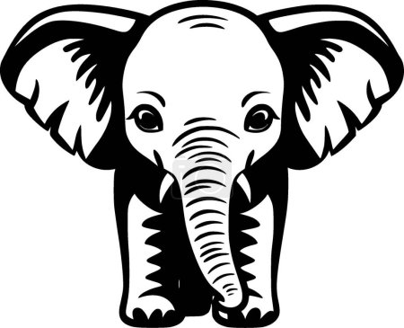 Téléchargez les illustrations : Bébé éléphant - silhouette minimaliste et simple - illustration vectorielle - en licence libre de droit