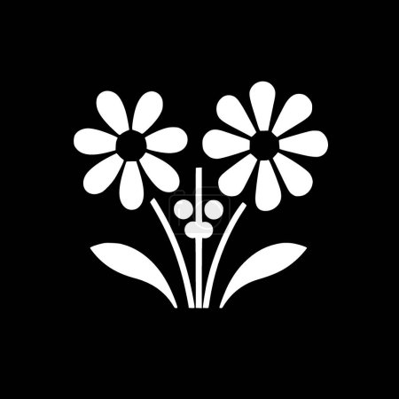 Fleurs - silhouette minimaliste et simple - illustration vectorielle