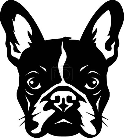 Ilustración de Bulldog francés - ilustración vectorial en blanco y negro - Imagen libre de derechos