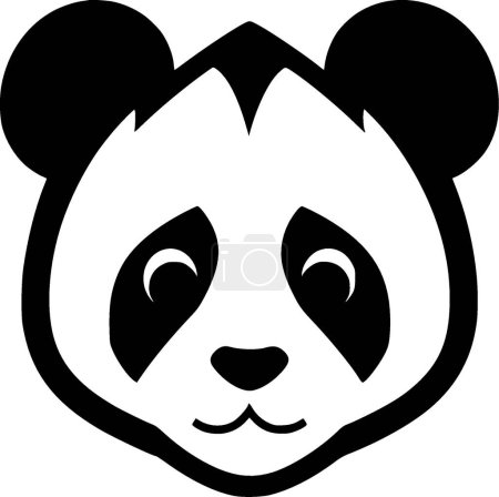 Téléchargez les illustrations : Panda - silhouette minimaliste et simple - illustration vectorielle - en licence libre de droit