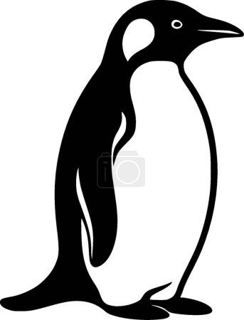 Téléchargez les illustrations : Pingouin - logo plat et minimaliste - illustration vectorielle - en licence libre de droit