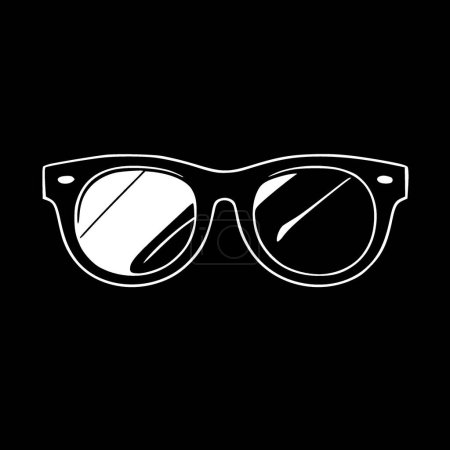 Sunglasses - black and white isolated icon - vector illustration