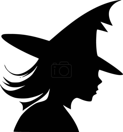 Witch - minimalist and simple silhouette - vector illustration