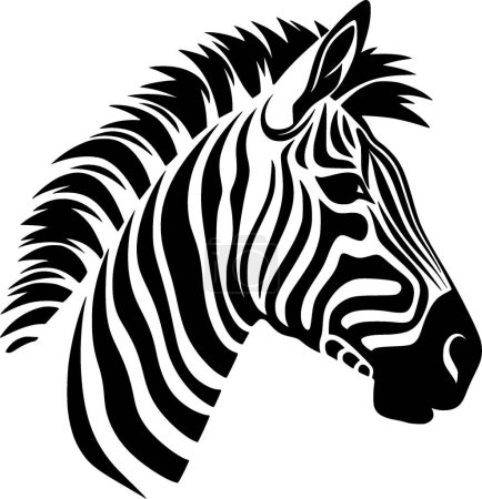 Illustration for Zebra - minimalist and simple silhouette - vector illustration - Royalty Free Image