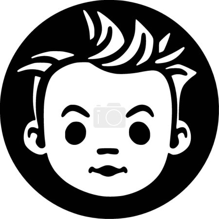 Illustration for Baby - black and white isolated icon - vector illustration - Royalty Free Image