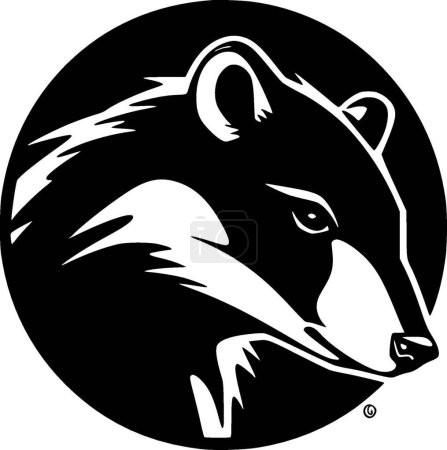 Badger - black and white vector illustration