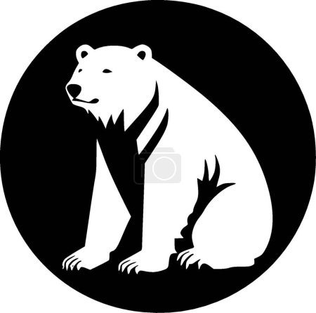 Illustration for Bear - black and white vector illustration - Royalty Free Image