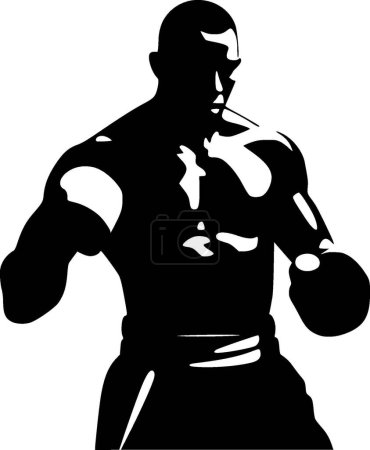 Boxe - illustration vectorielle en noir et blanc