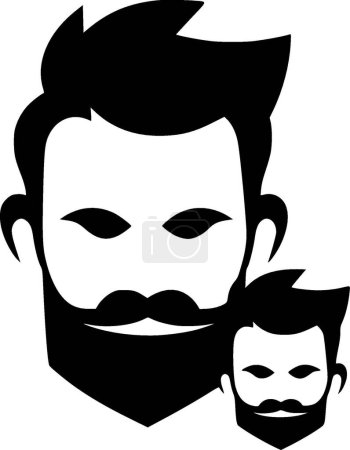 Father - black and white isolated icon - vector illustration