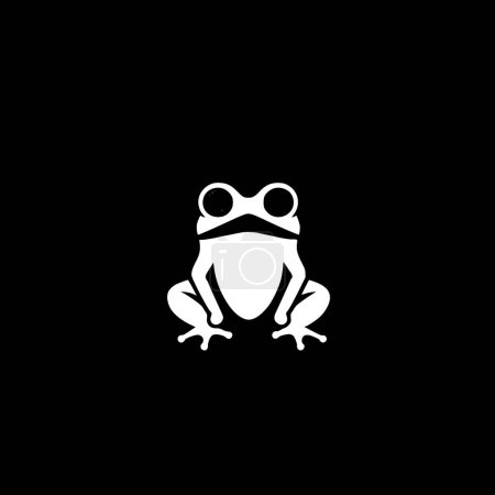 Frog - black and white isolated icon - vector illustration