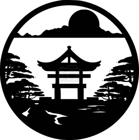 Japon - logo plat et minimaliste - illustration vectorielle