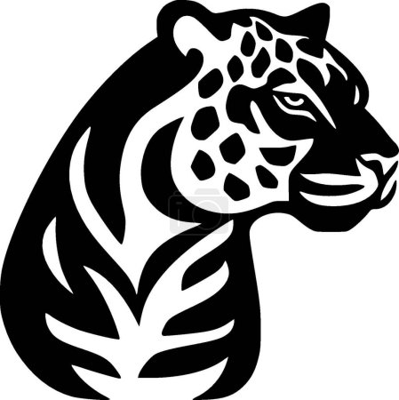 Leopard - minimalist and simple silhouette - vector illustration