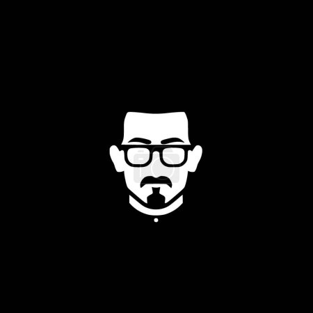 Papa - black and white isolated icon - vector illustration