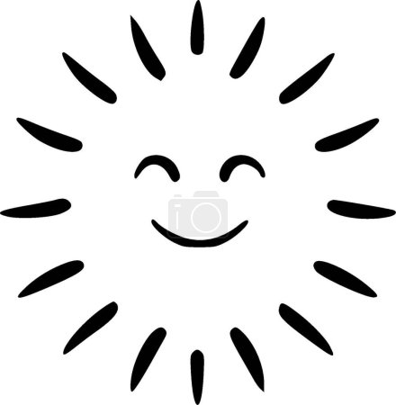 Illustration for Sun - minimalist and flat logo - vector illustration - Royalty Free Image