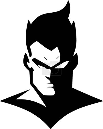Superhero - black and white vector illustration