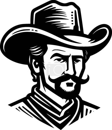 Ilustración de Western - logo minimalista y plano - ilustración vectorial - Imagen libre de derechos
