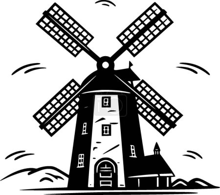 Windmill - minimalist and simple silhouette - vector illustration