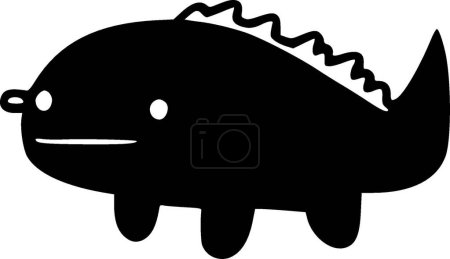 Axolotl - black and white vector illustration