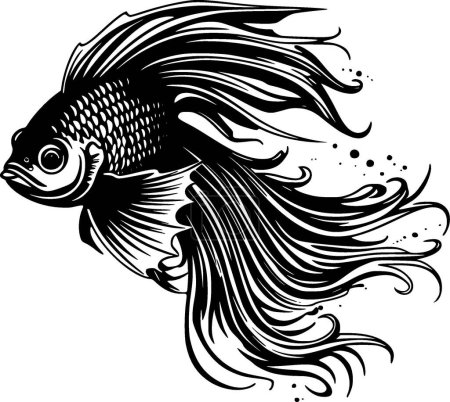 Betta fish - minimalist and flat logo - vector illustration