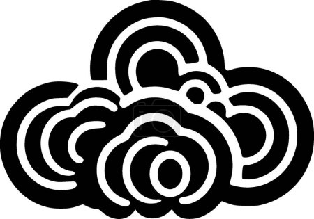 Cloud - black and white vector illustration