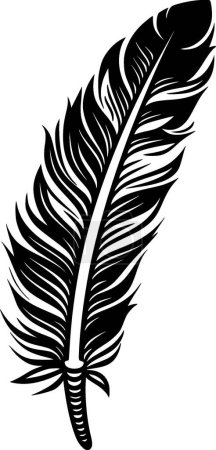 Plume - illustration vectorielle en noir et blanc