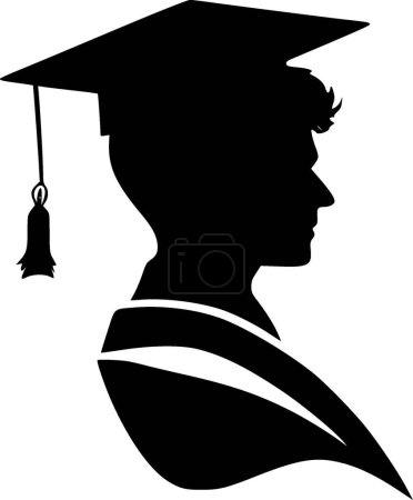 Graduate - minimalist and simple silhouette - vector illustration