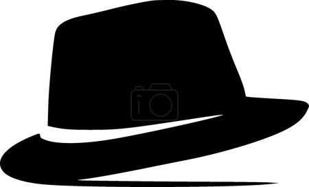 Chapeau - icône isolée en noir et blanc - illustration vectorielle