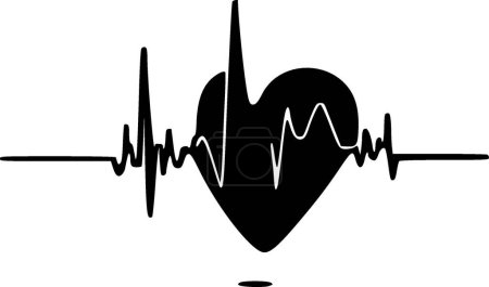 Heartbeat - minimalist and simple silhouette - vector illustration