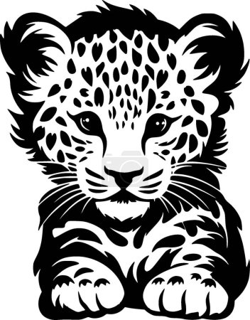 Leopardenbaby - minimalistisches und flaches Logo - Vektorillustration