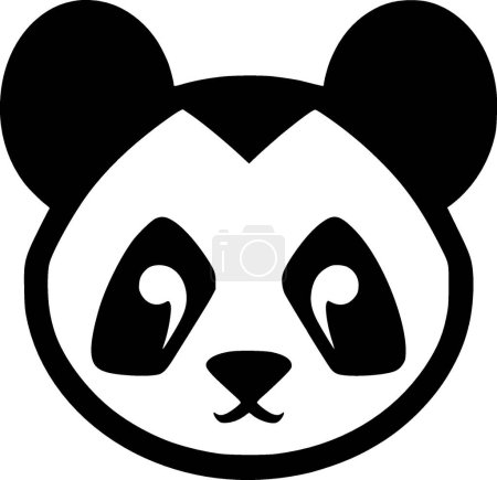 Téléchargez les illustrations : Panda - illustration vectorielle en noir et blanc - en licence libre de droit