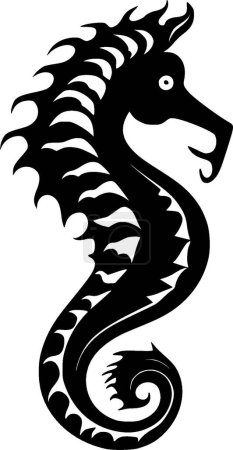 Seahorse - minimalist and flat logo - vector illustration
