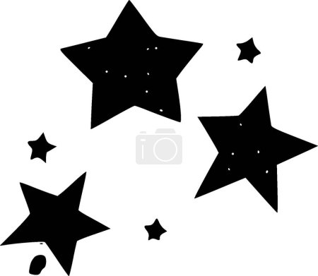Sterne - schwarz-weiße Vektorillustration