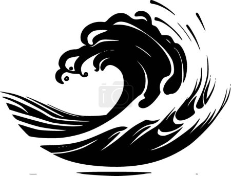 Wave - minimalist and flat logo - vector illustration