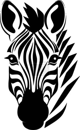 Zebra - black and white isolated icon - vector illustration