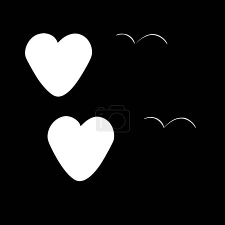 Candy hearts - black and white vector illustration
