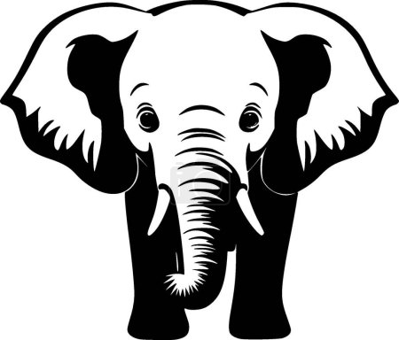 Téléchargez les illustrations : Bébé éléphant - silhouette minimaliste et simple - illustration vectorielle - en licence libre de droit