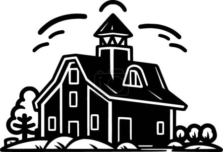 Casa rural - logotipo de vectores de alta calidad - ilustración de vectores ideal para el gráfico de camisetas