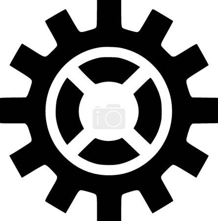 Gear - minimalist and flat logo - vector illustration