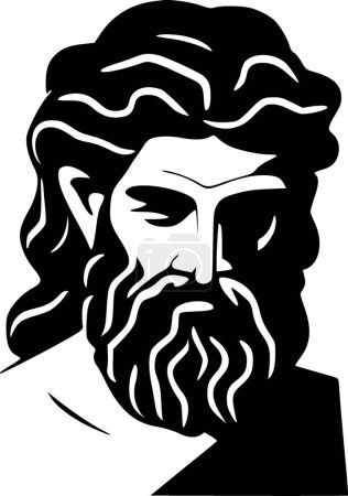Ilustración de Griego - icono aislado en blanco y negro - ilustración vectorial - Imagen libre de derechos