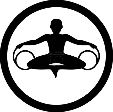 Gymnastique - illustration vectorielle en noir et blanc