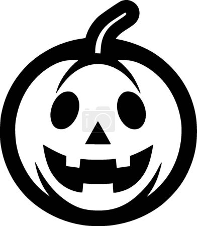Halloween - Schwarz-Weiß-Ikone - Vektorillustration